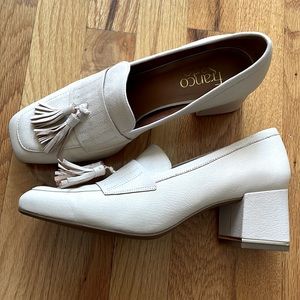 Franco Sarto Women's “Rome” Leather Loafer Pumps Ivory • Size 8M